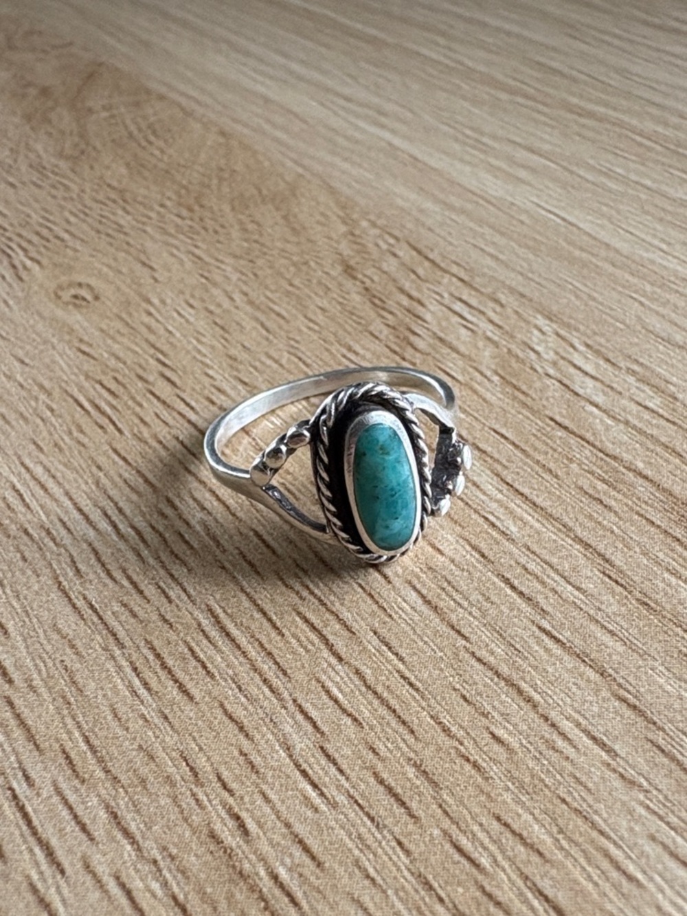 Genuine Turquoise 925 Sterling Silver Ring - Size 7